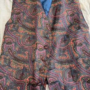 Vintage Hermes silk scarf print vest